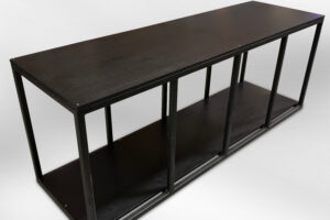 black powder coated steel aquarium stand